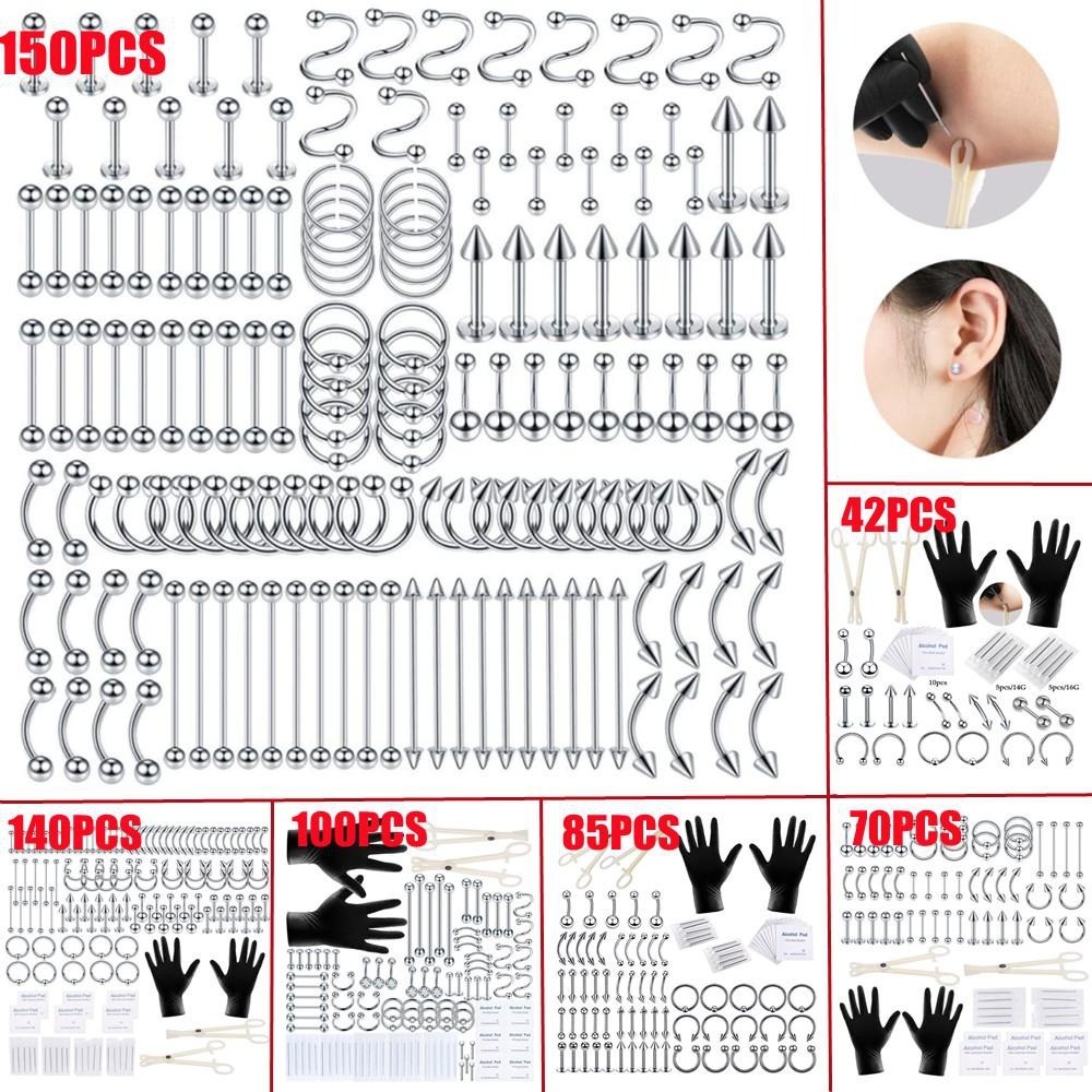 Body Jewelry Nose - 150/140/85/70/42Pcs Body Piercing Kit Jewelry Tool