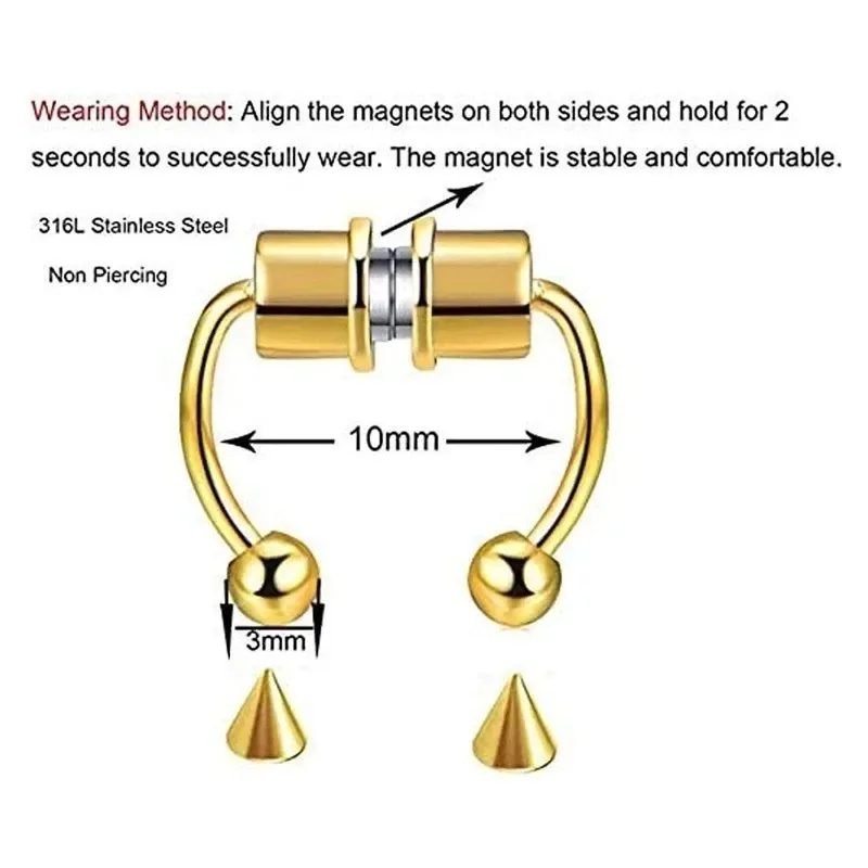 1/2/3Pcs Fake Magnetic Nose Ri - Body Jewelry Nose recension och pris