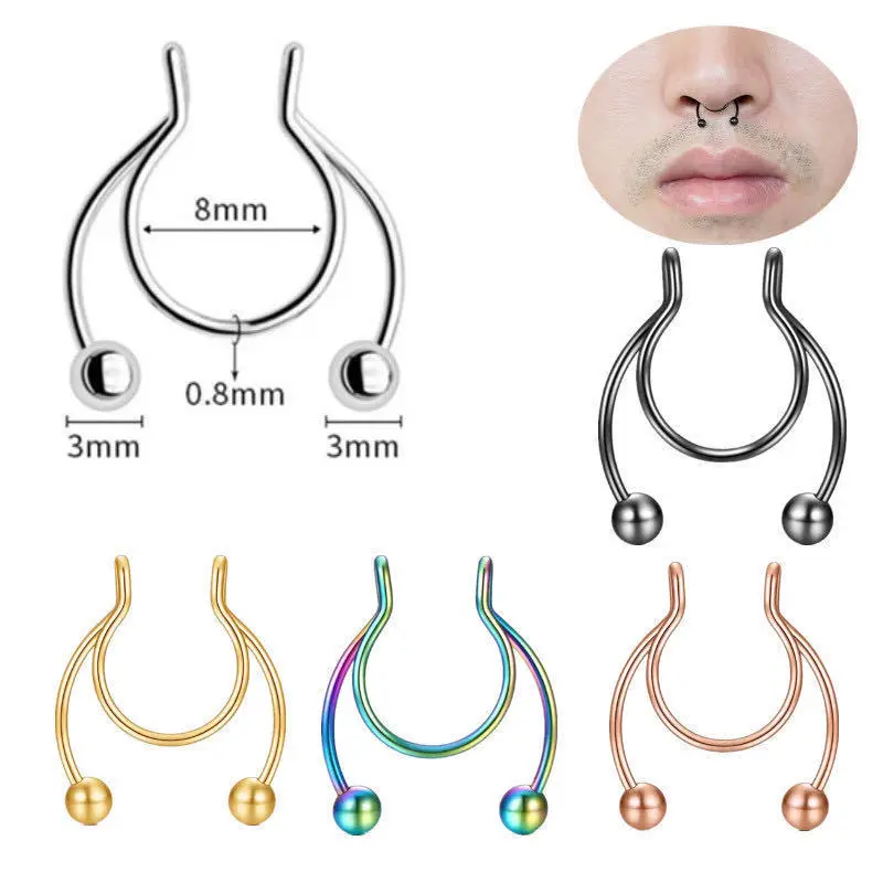 U Shaped Fake Nose Ring Hip Ho - Body Jewelry Nose recension och pris