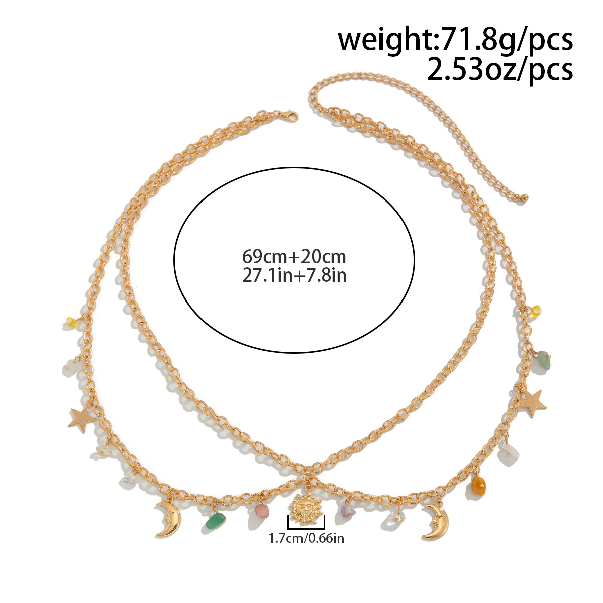 Boho Star Moon Sun Pendant Wai - Body Chain Jewelry recension och pris