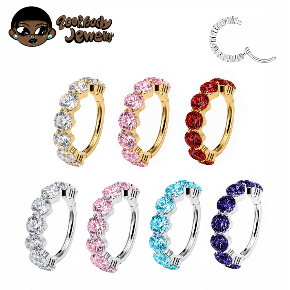 ZOOR F136 Titanium Luxury Zirc - Septum Clicker Ring recension och pris