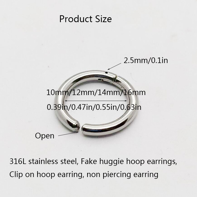 2/6Pcs Fake Huggie Hoop Earrin - Body Jewelry Earrings recension och pris