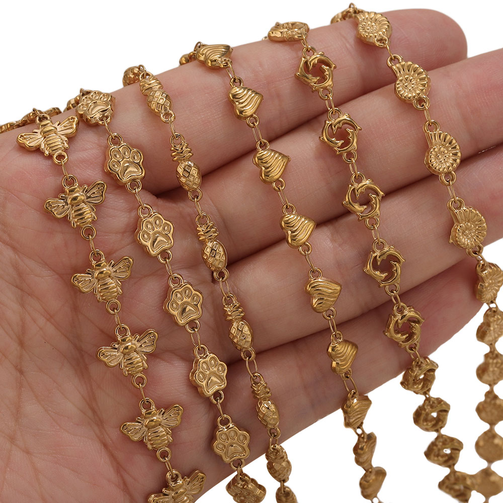 1M PVD Gold Stainless Steel He - Body Chain Jewelry recension och pris
