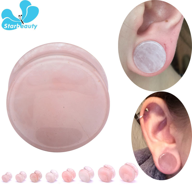 2Pc Pink Quartz Organic Stone  - Body Jewelry Plus recension och pris