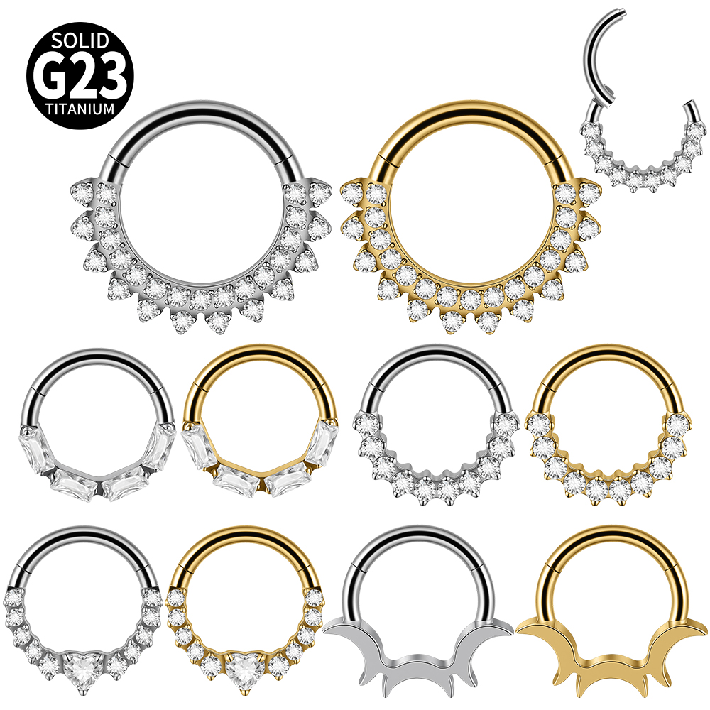 1pcs Titanium Assorted Styles  - Septum Clicker Ring recension och pris