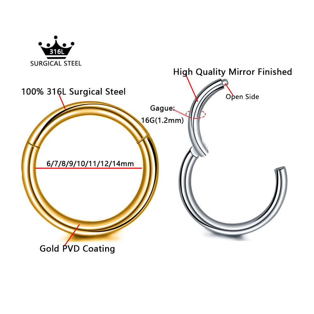 316L Surgical Steel Clicker Se - Septum Clicker Ring recension och pris