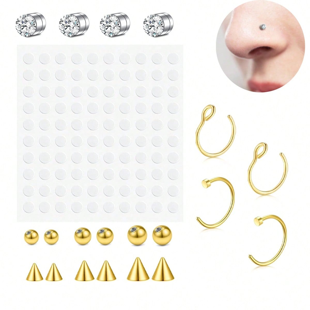 Fake Nose Rings Fake Septum Fo - Body Jewelry Nose recension och pris