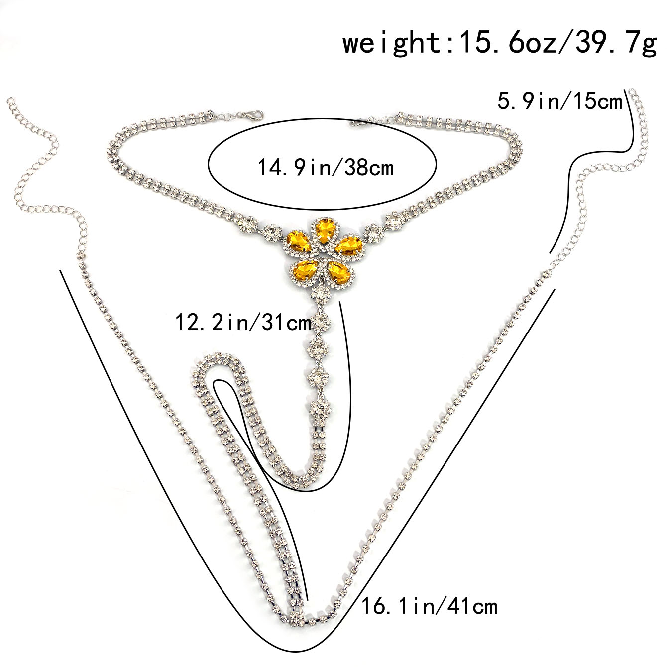 1pc Flower Shaped Sexy Rhinest - Body Chain Jewelry recension och pris