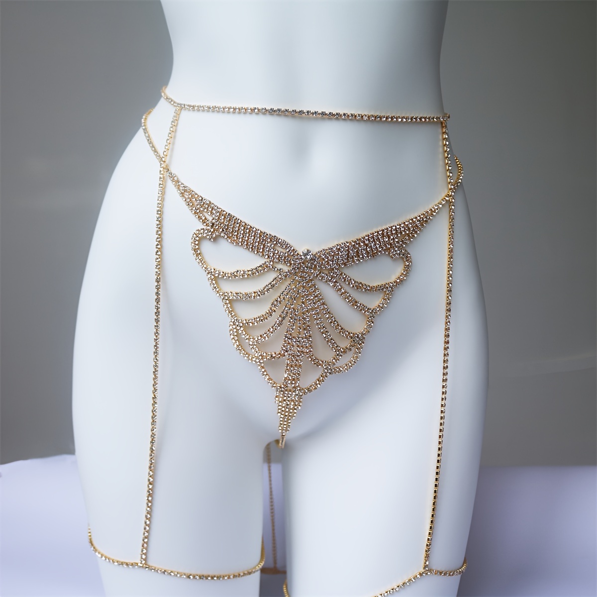 Multi layer rhinestone sparkli - Body Chain Jewelry recension och pris
