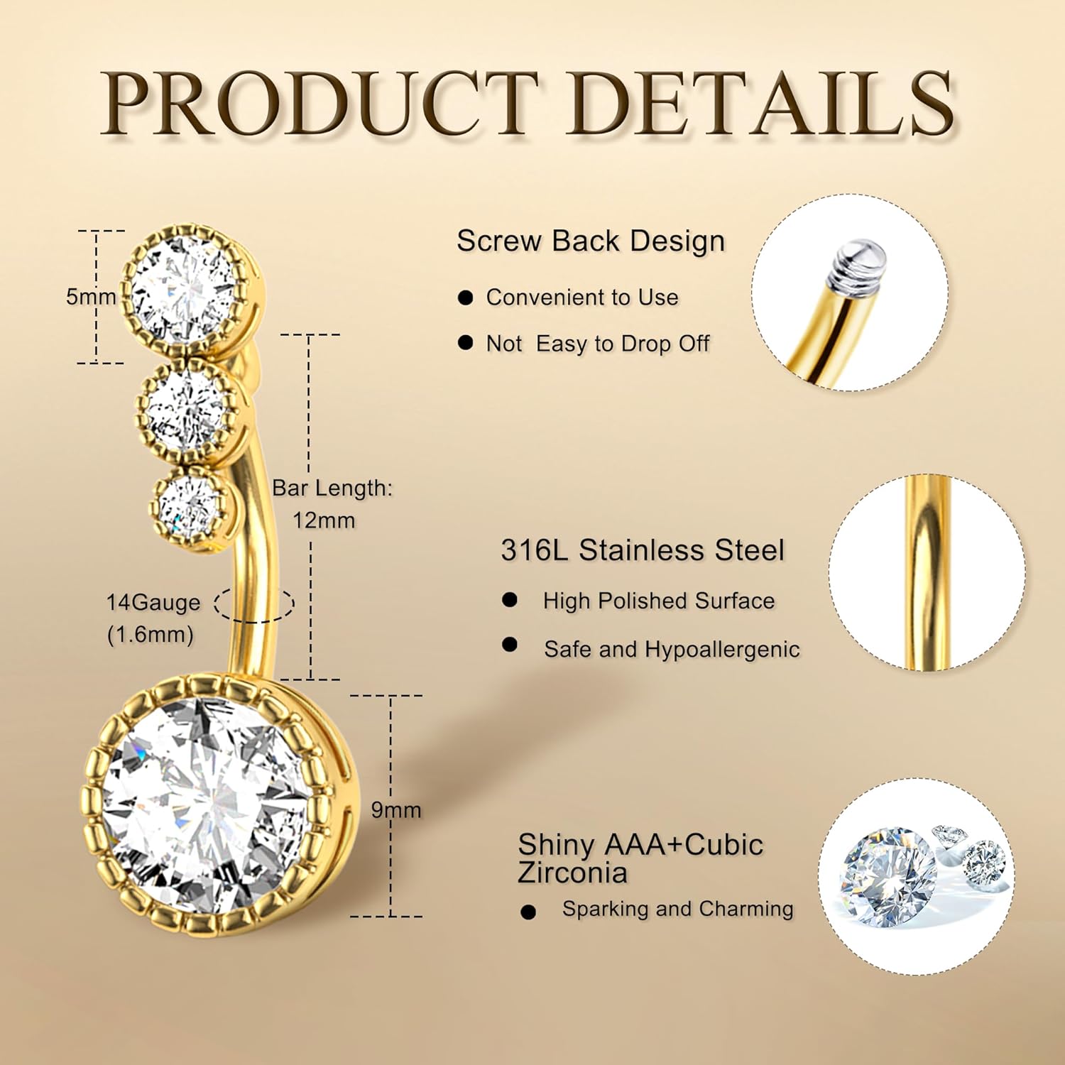 Drperfect 1Pc Belly Button Rin - Septum Clicker Ring recension och pris