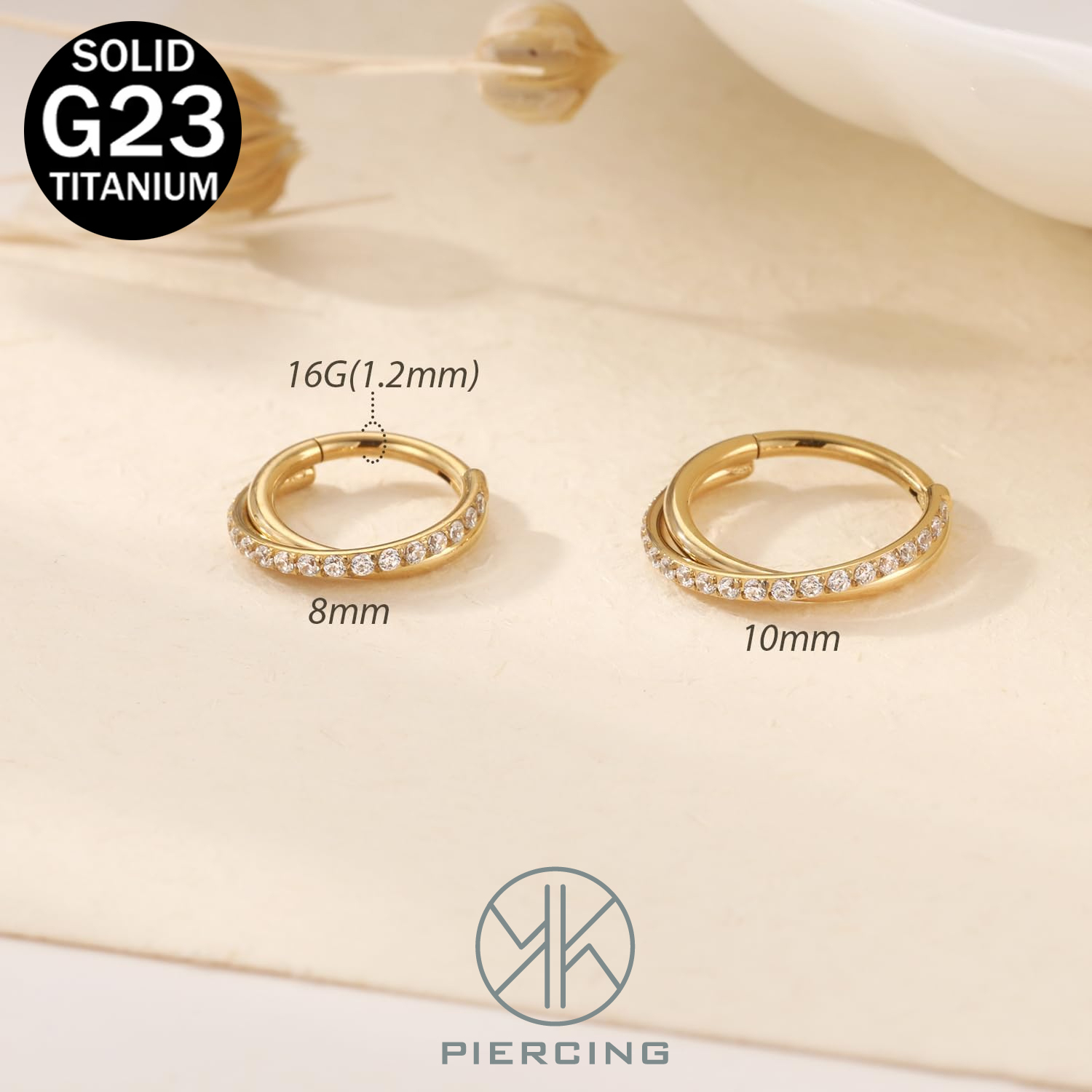 16G Implant Grade Titanium Hin - Septum Clicker Ring recension och pris