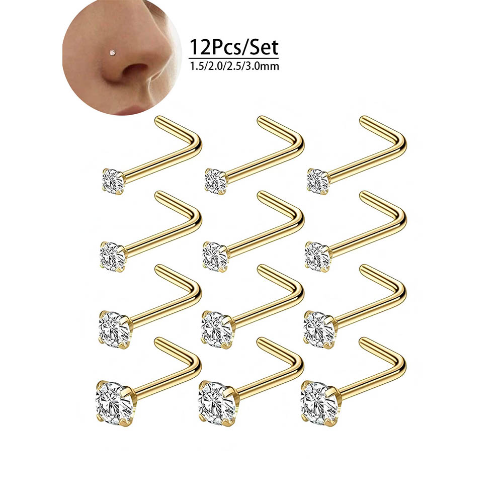12-Piece Full Set 316L Hypoall - Body Jewelry Nose recension och pris